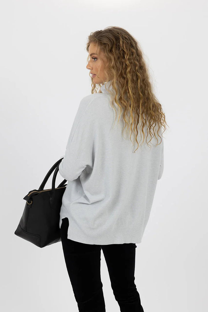 Monique Knit Sweater - Ice Grey - Chillis & More NZ