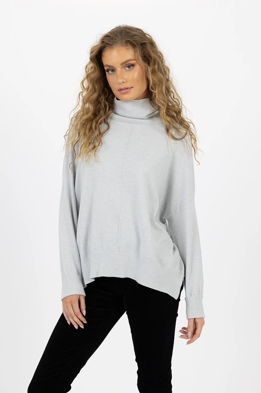 Monique Knit Sweater - Ice Grey - Chillis & More NZ