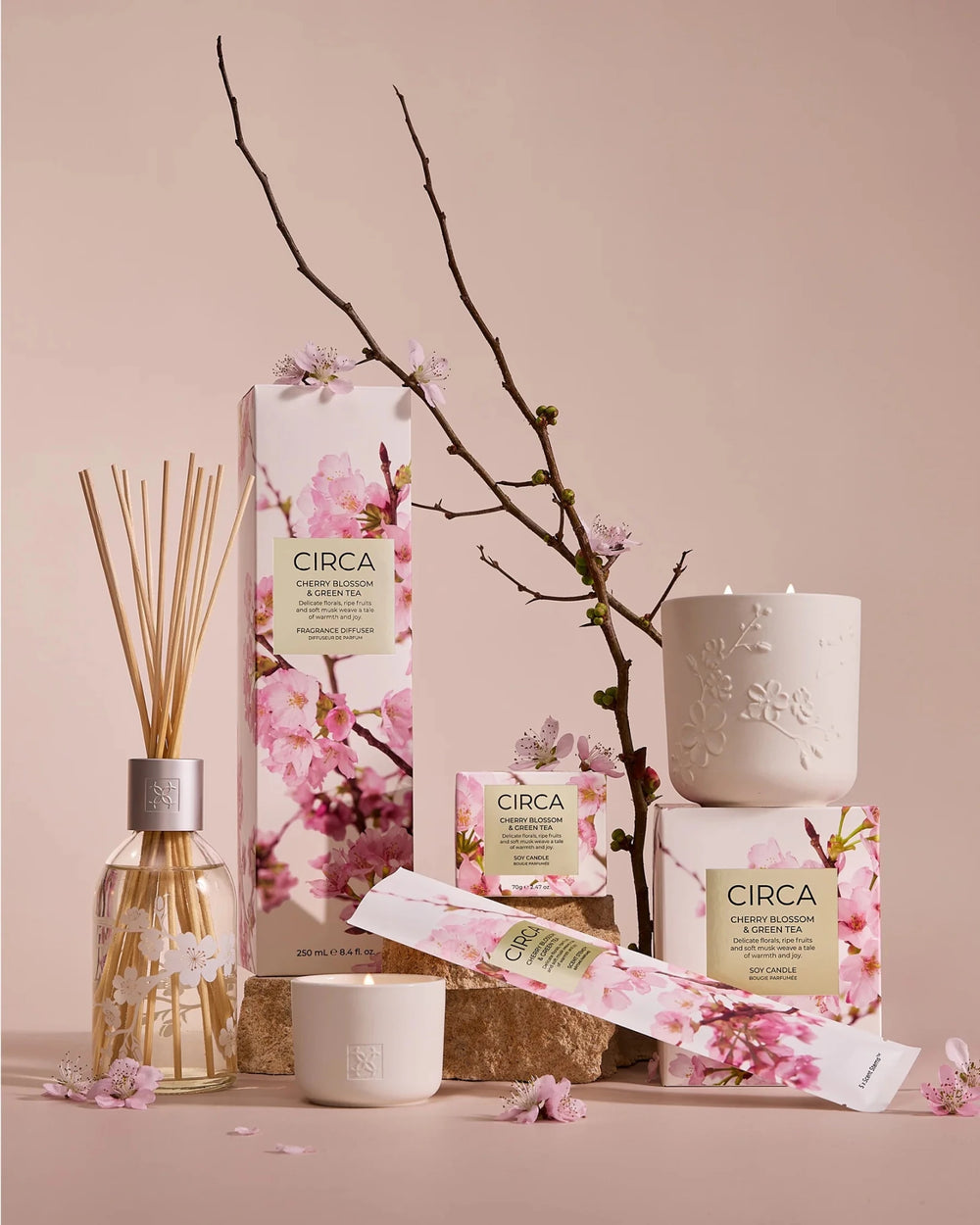 Mothers Day Cherry Blossom & Green Tea 70g Candle - Chillis & More NZ