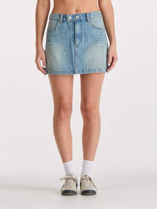 Moto Mini Skirt - Gasoline Blue - Chillis & More NZ