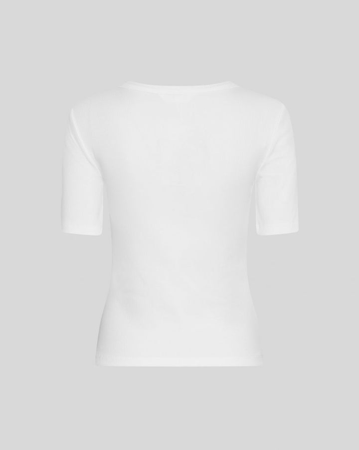 MSCH Betrina Rib 2/4 Tee - Bright White - Chillis & More NZ