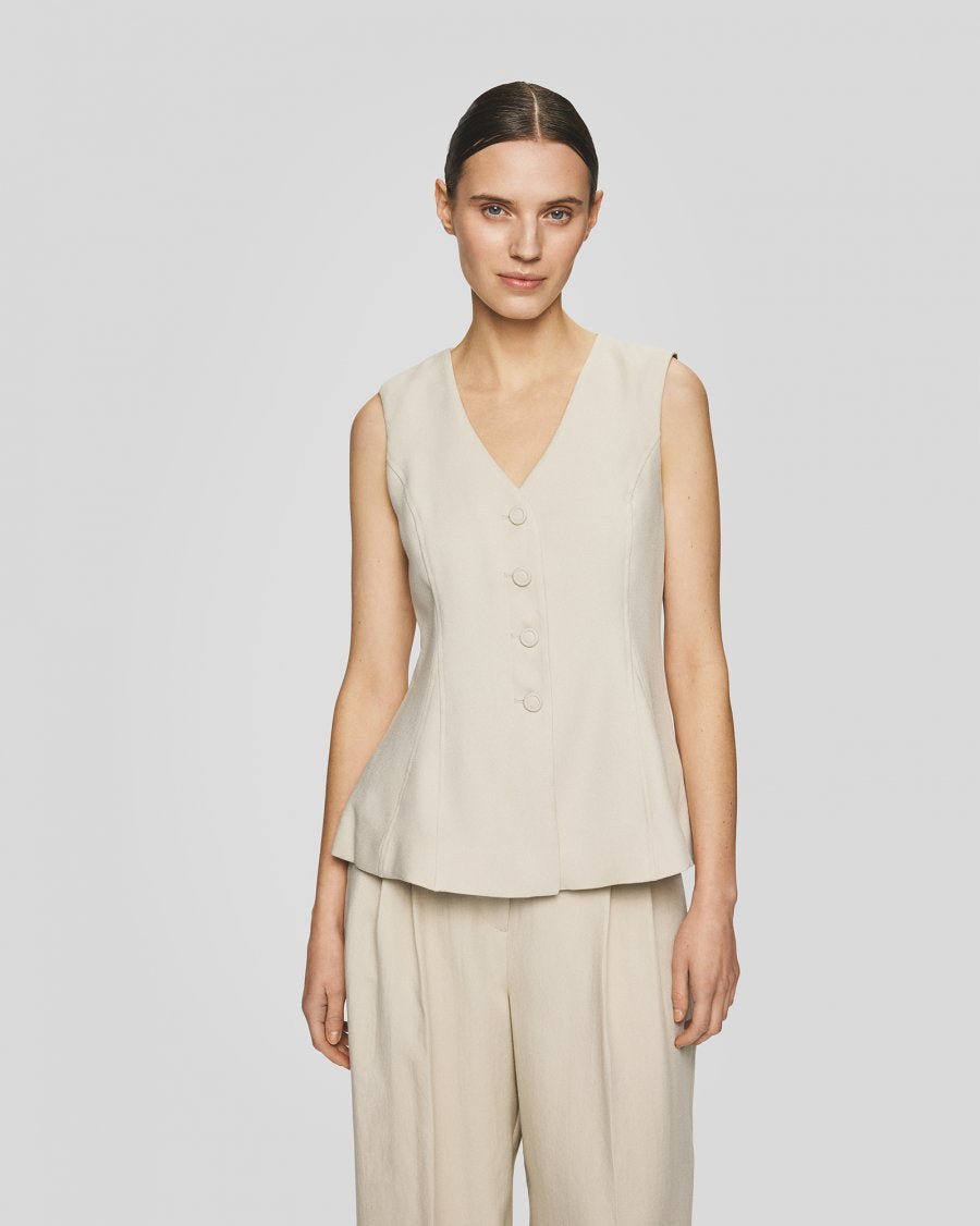 MSCH Esteriane Waistcoat - Oatmeal Melange - Chillis & More NZ