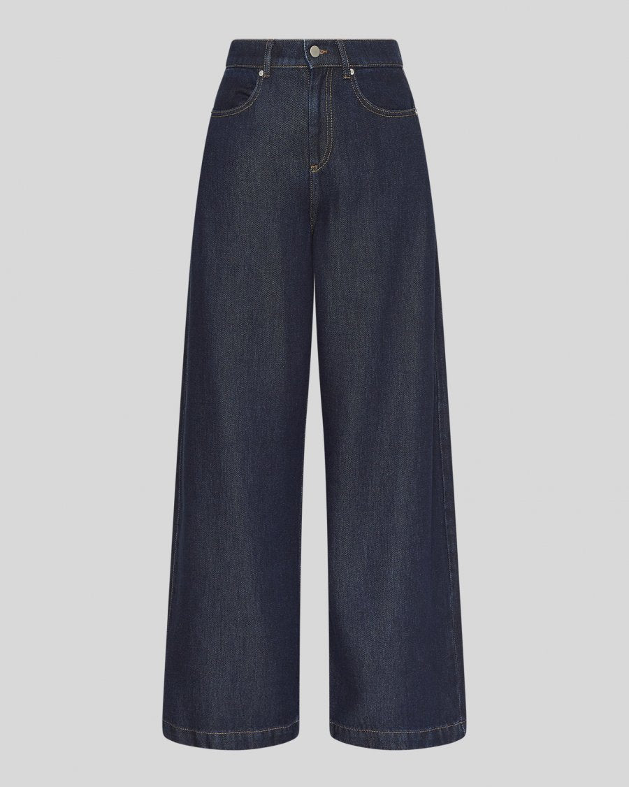 MSCH Josephine Rue HW Pants - Dark Blue Wash - Chillis & More NZ