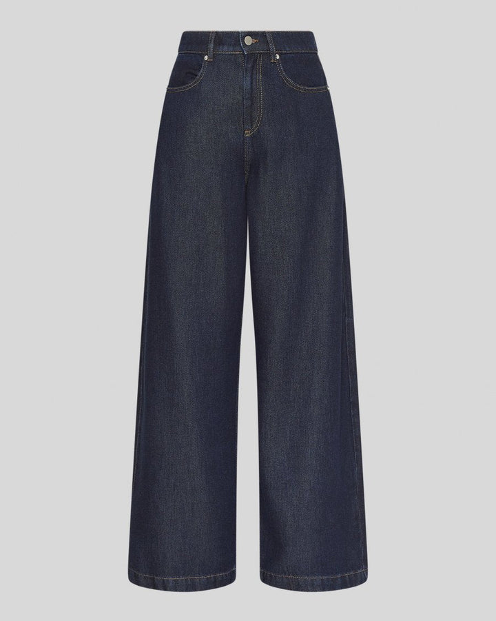 MSCH Josephine Rue HW Pants - Dark Blue Wash - Chillis & More NZ