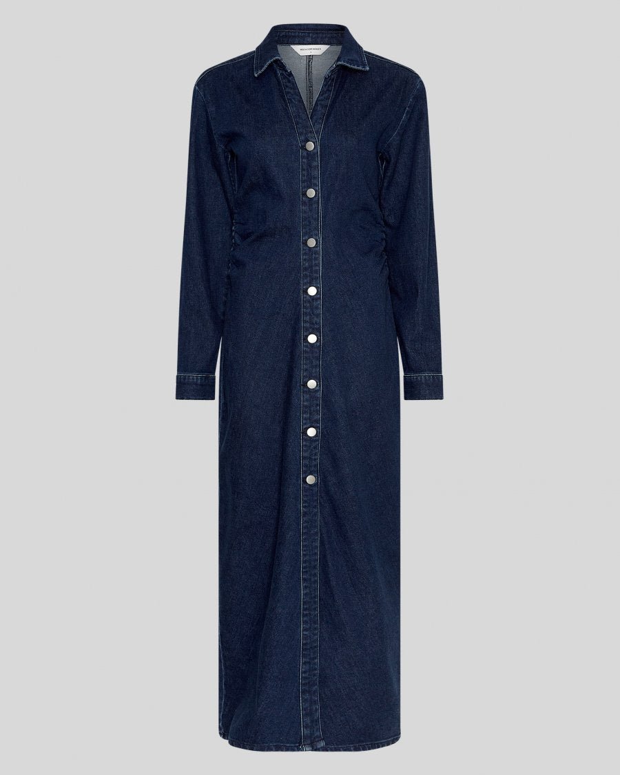 MSCH Mow Shirt Dress - Dark Blue Wash - Chillis & More NZ