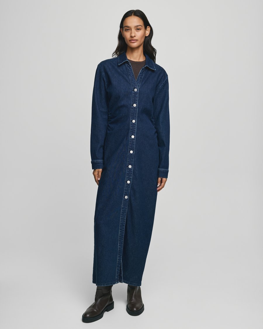 MSCH Mow Shirt Dress - Dark Blue Wash - Chillis & More NZ