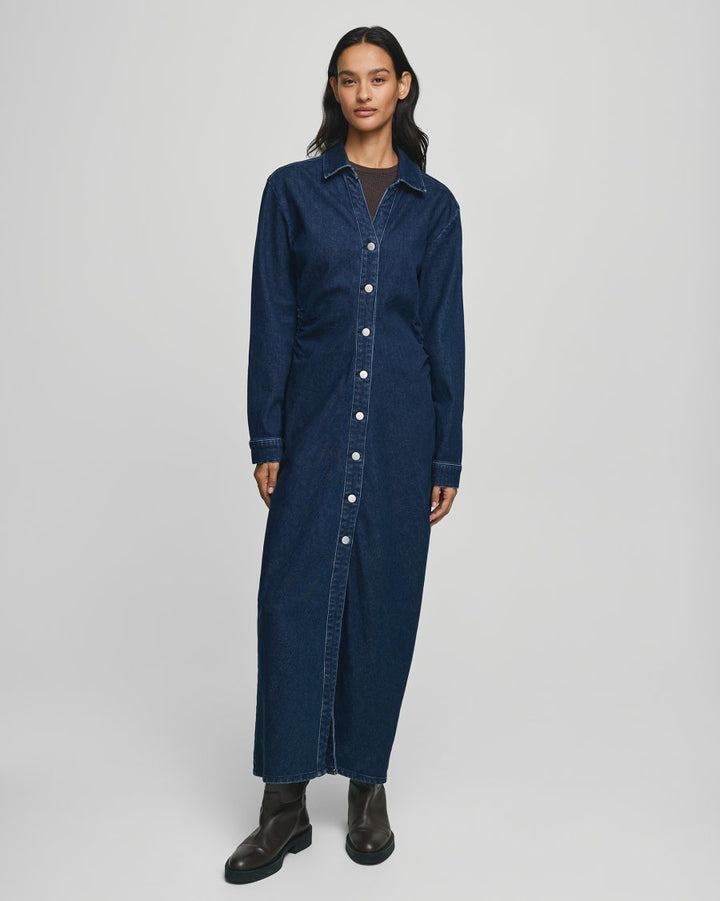 MSCH Mow Shirt Dress - Dark Blue Wash - Chillis & More NZ