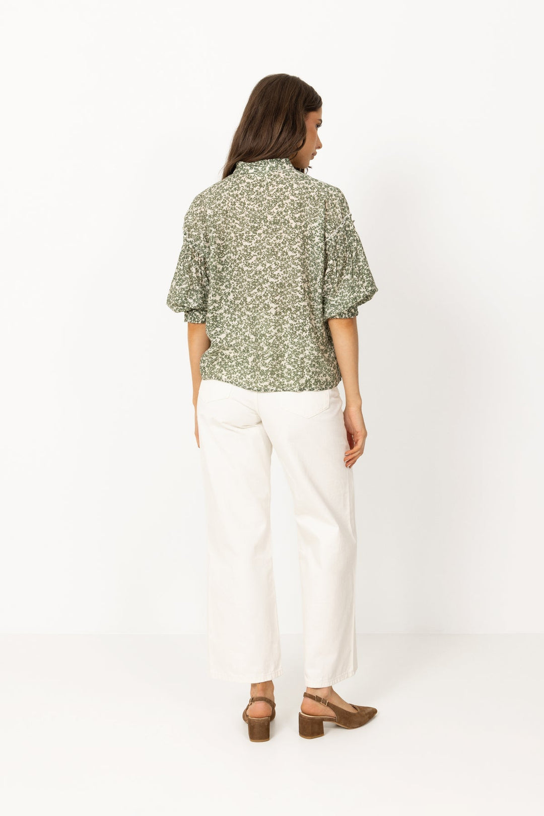 MSCH Seraphina Shirt AOP - Egret Flower - Chillis & More NZ