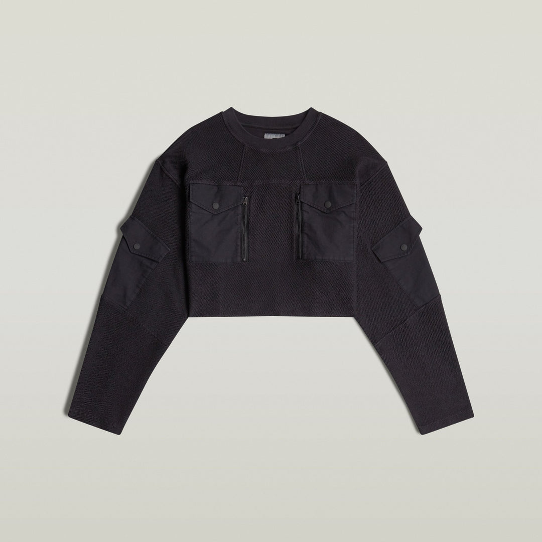 Multi Pkt Mix Loose Cropped SW - Dk Black - Chillis & More NZ