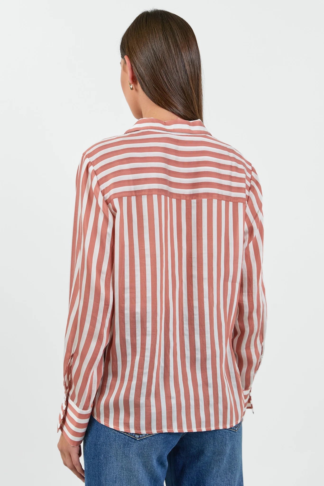 Narrative Ochre Stripe Semi Sheer Long Sleeve Shirt - Chillis & More NZ