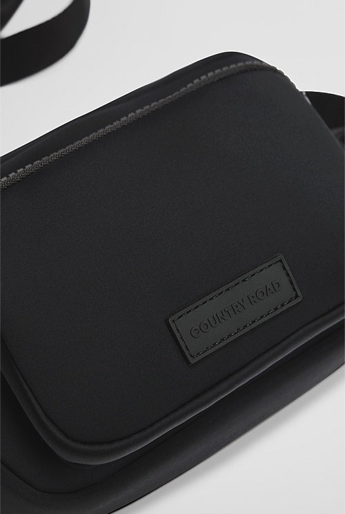 Neoprene Zip Pouch Crossbody Bag - Black - Chillis & More NZ