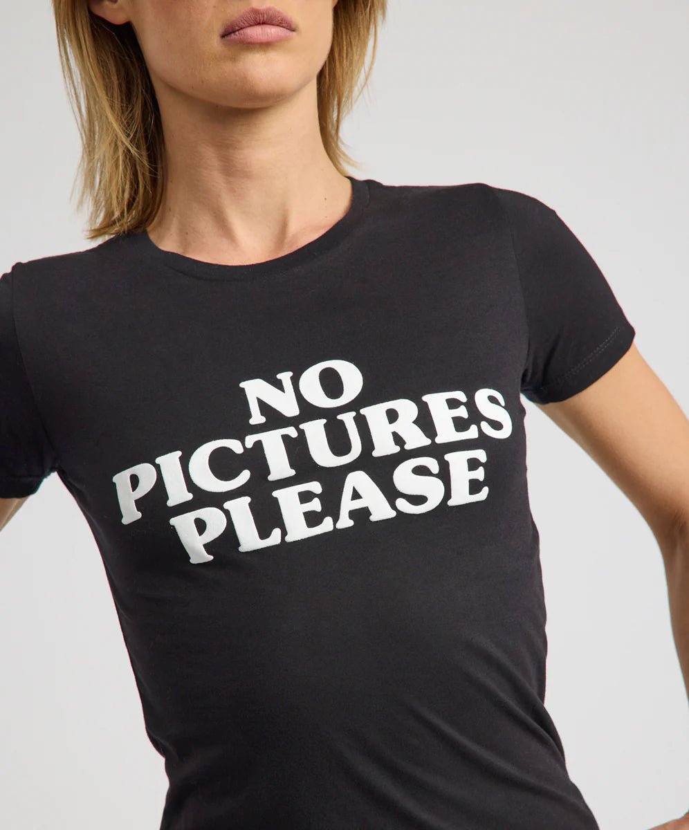 No Pictures Please Fitted Tee - Black - Chillis & More NZ