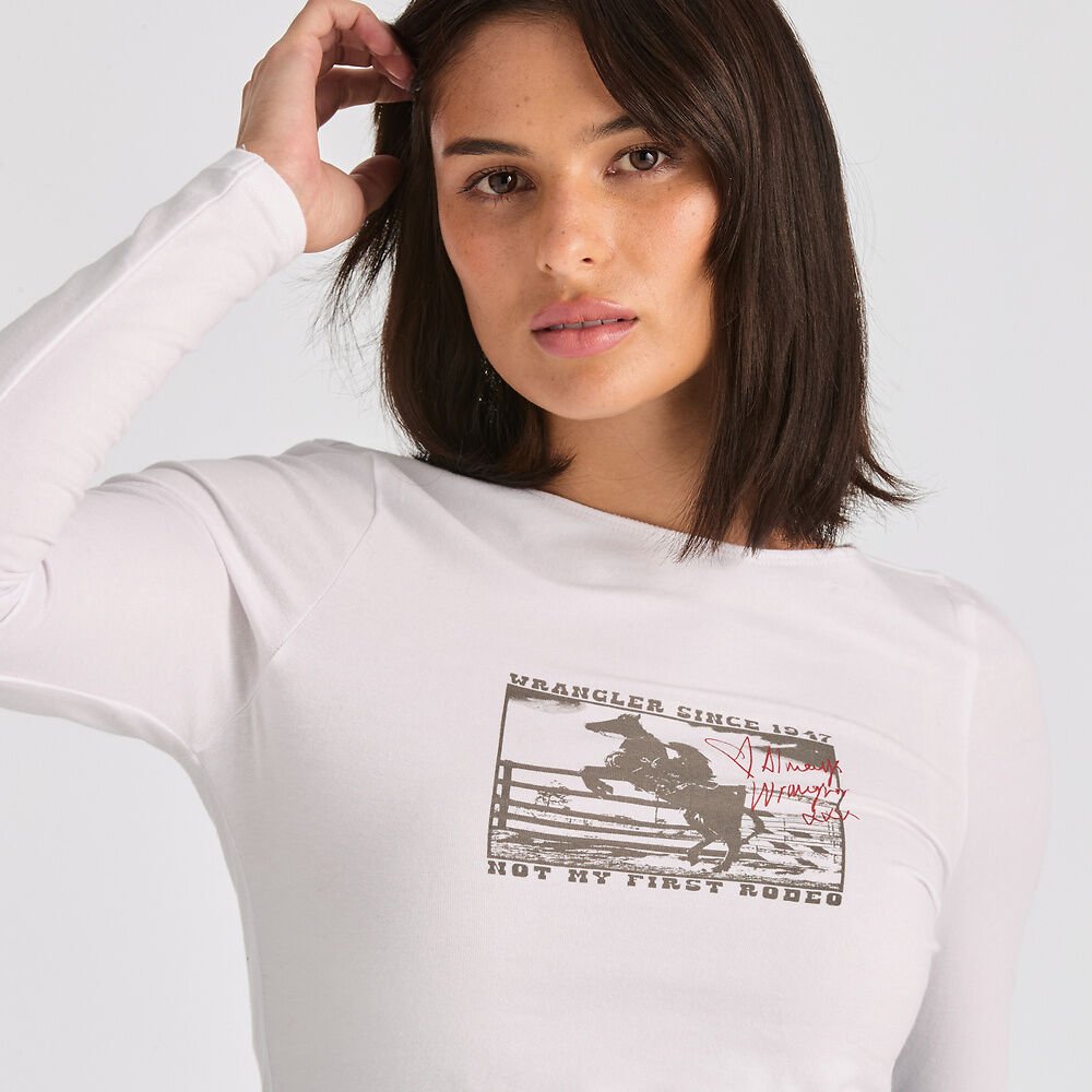 Not My First Rodeo LS Tee - Optic White - Chillis & More NZ