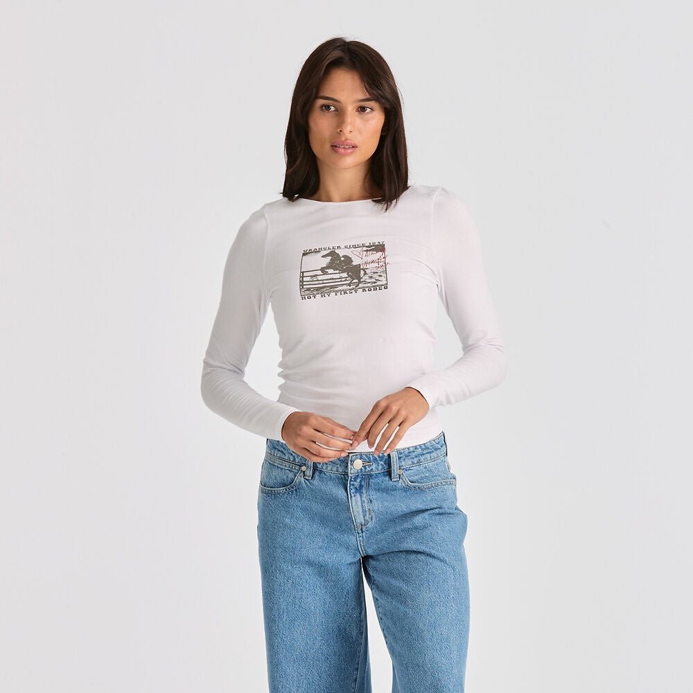 Not My First Rodeo LS Tee - Optic White - Chillis & More NZ