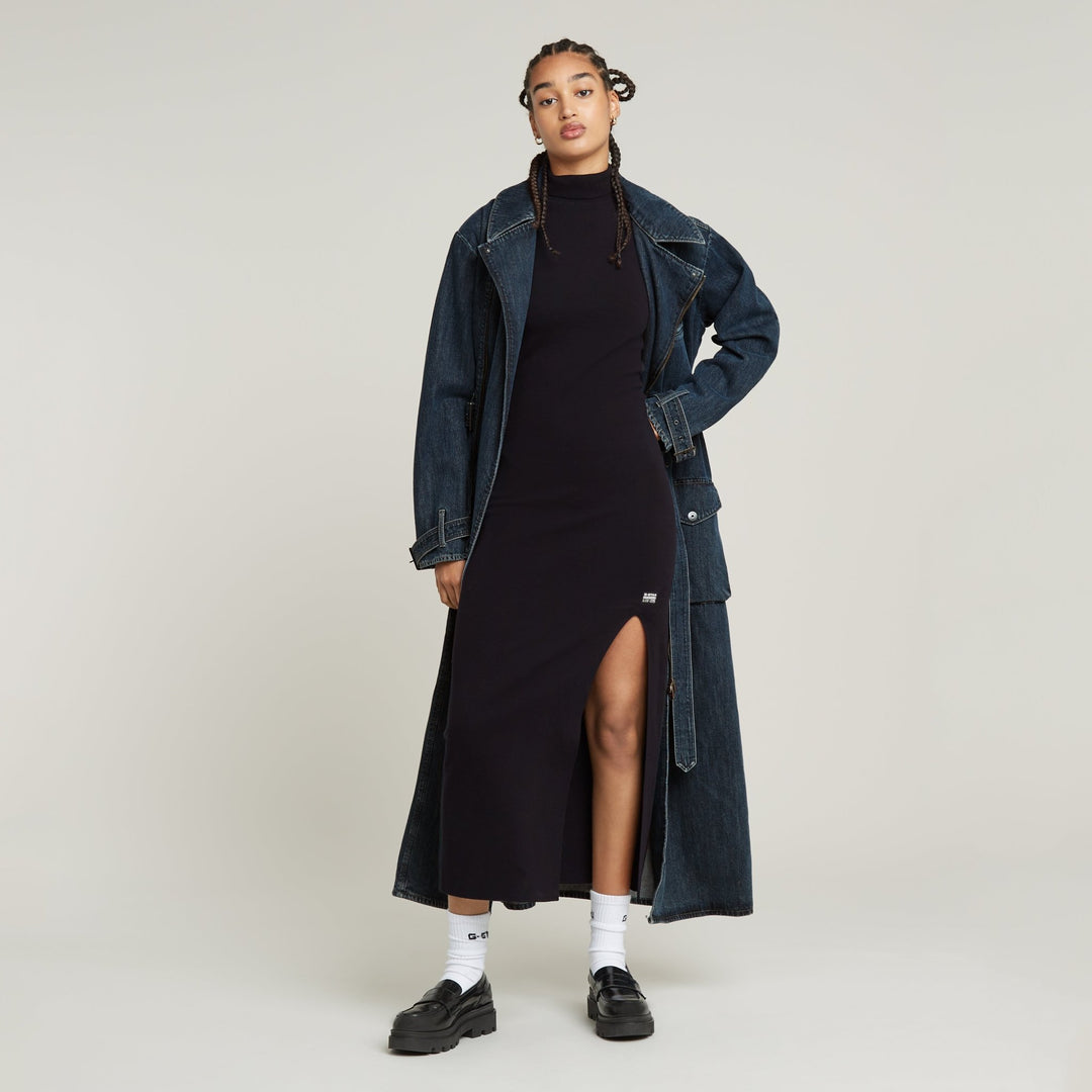 Ny Raw Slim dress S/L WMN - Dark Black - Chillis & More NZ