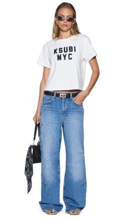 NYC Shrunken SS Tee - White - Chillis & More NZ