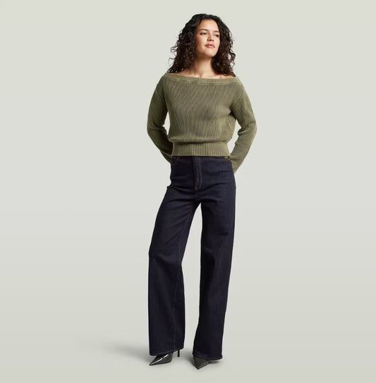 Off Shoulder Washed Knit - Chillis & More NZ