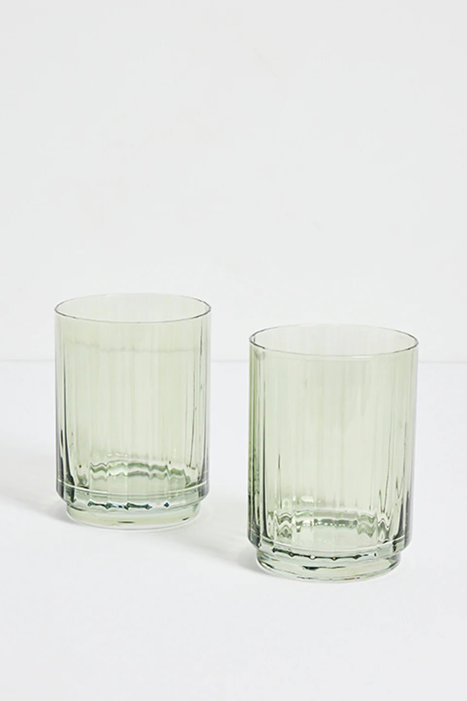 Olive Green Ribbed Set 2 Tumblers - Chillis & More NZ