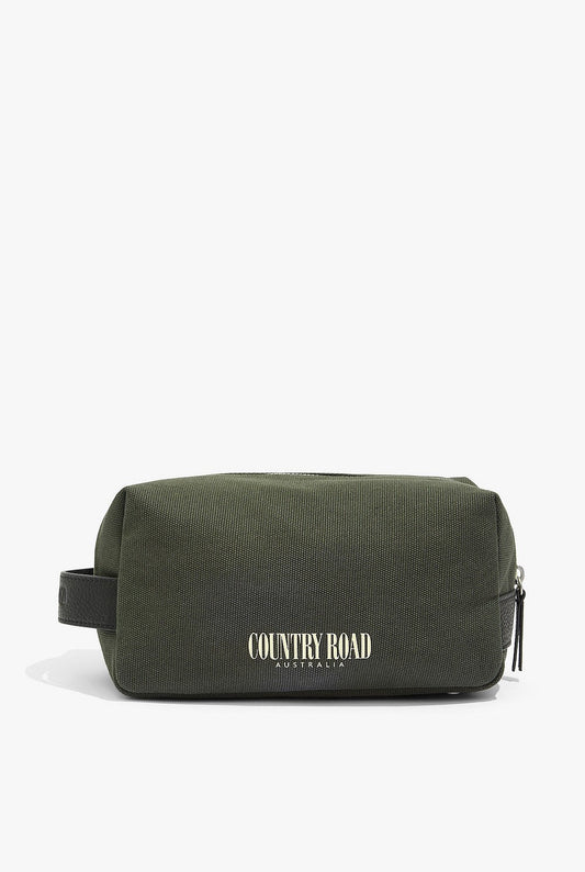 Organically Grown Cotton Heritage Wash Bag - Eden Green - Chillis & More NZ