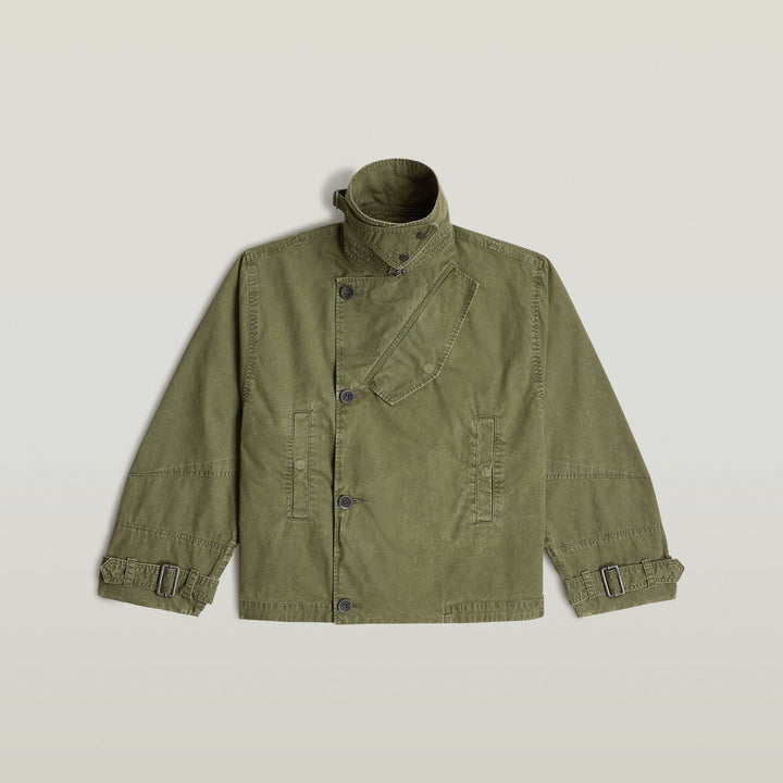 Oversized Short Trench Coat - Overdye Shadow Olive - Chillis & More NZ