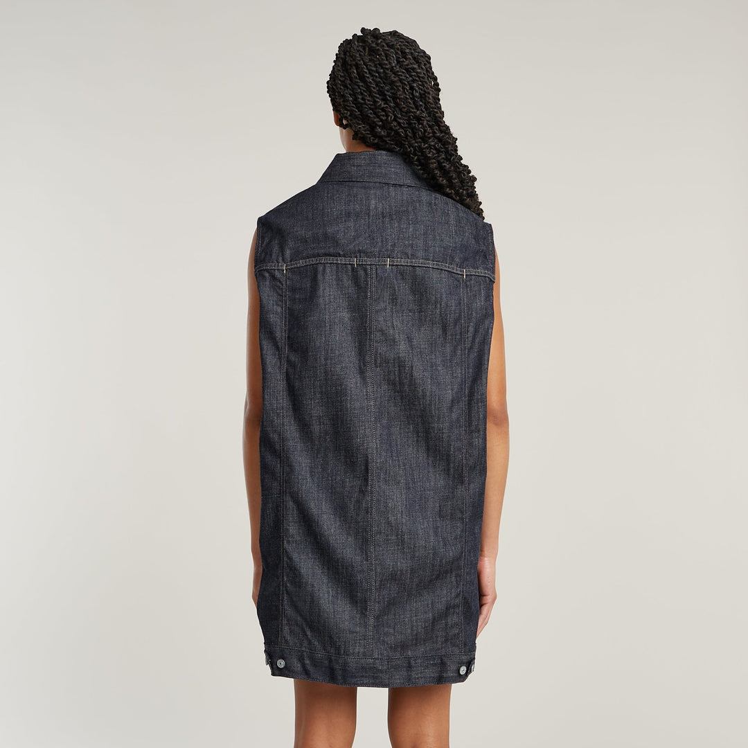 Oversized Sleeveless Dress - Raw Denim - Chillis & More NZ