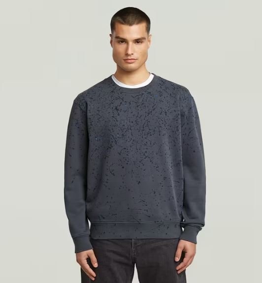 Paint Splatter Relaxed Sweatshirt - India Ink - Chillis & More NZ