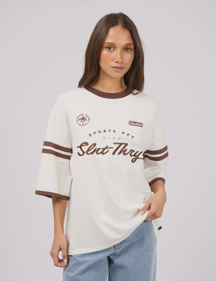 Palm State Oversized Tee - Vintage White - Chillis & More NZ