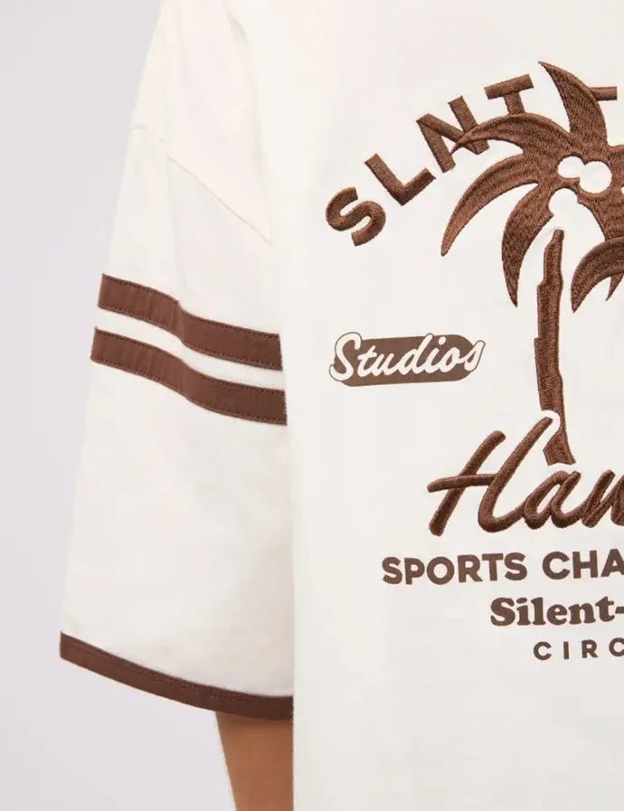 Palm State Oversized Tee - Vintage White - Chillis & More NZ