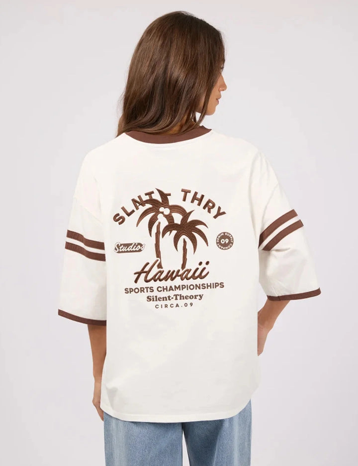 Palm State Oversized Tee - Vintage White - Chillis & More NZ