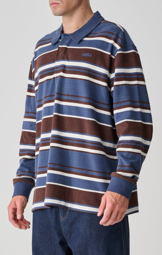 Peach Stripe Rugby Jersey - Navy - Chillis & More NZ