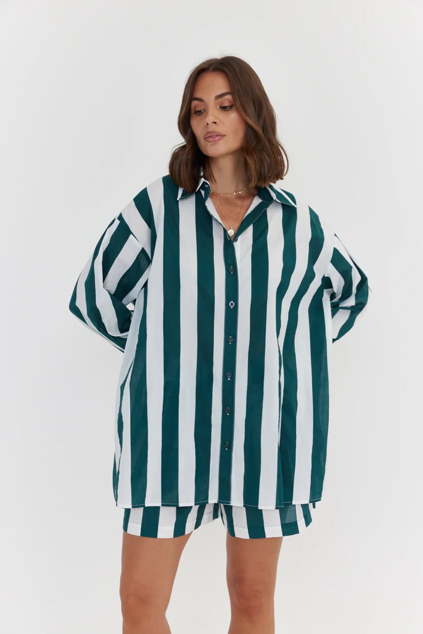 Pluto Shirt - Green Stripe - Chillis & More NZ