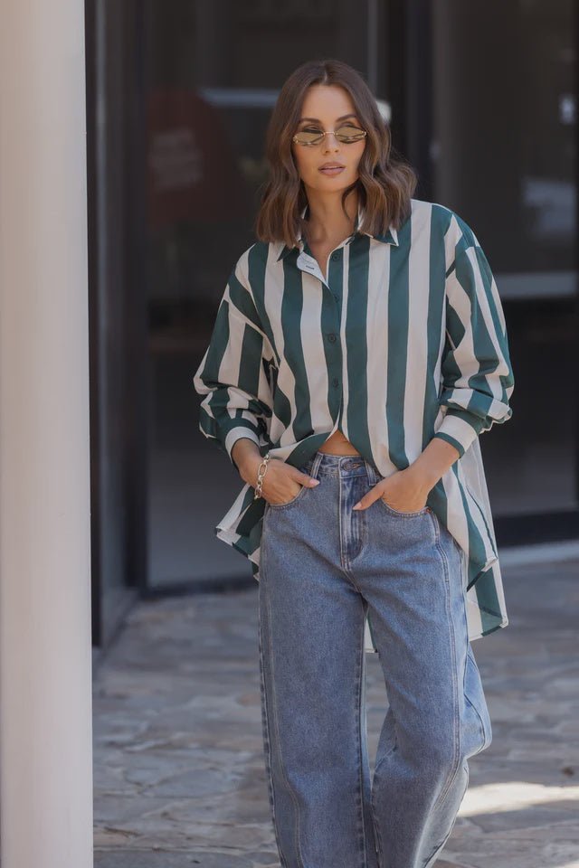 Pluto Shirt - Green Stripe - Chillis & More NZ