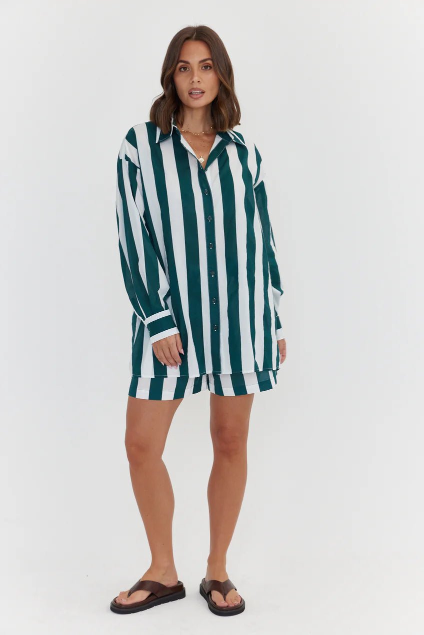 Pluto Shirt - Green Stripe - Chillis & More NZ