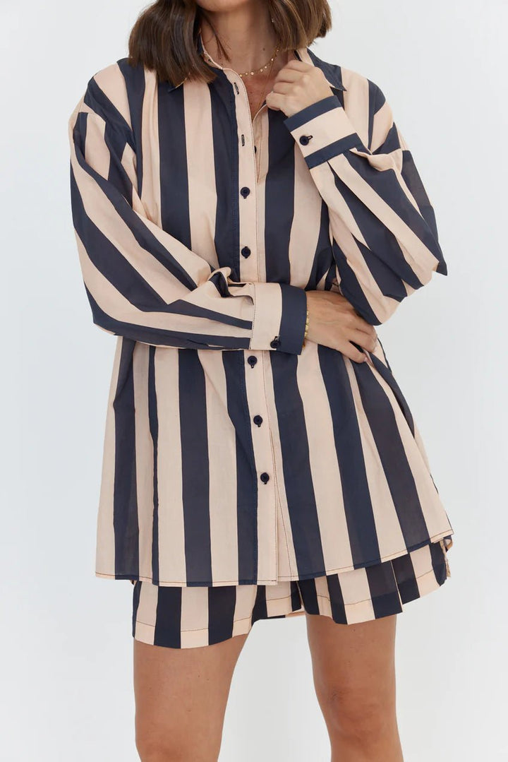 Pluto Shirt - Navy/Peach - Chillis & More NZ