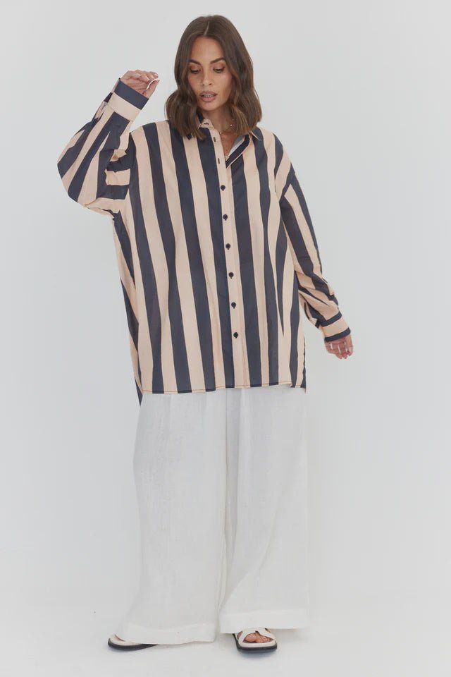 Pluto Shirt - Navy/Peach - Chillis & More NZ