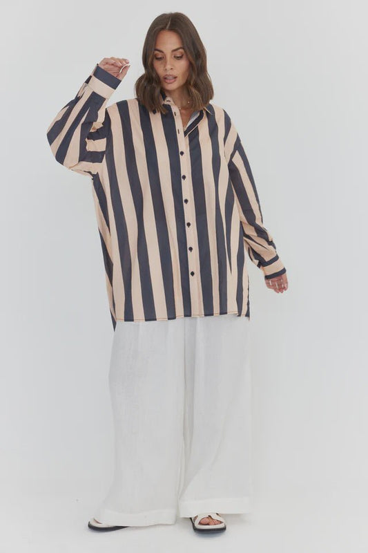 Pluto Shirt - Navy/Peach - Chillis & More NZ