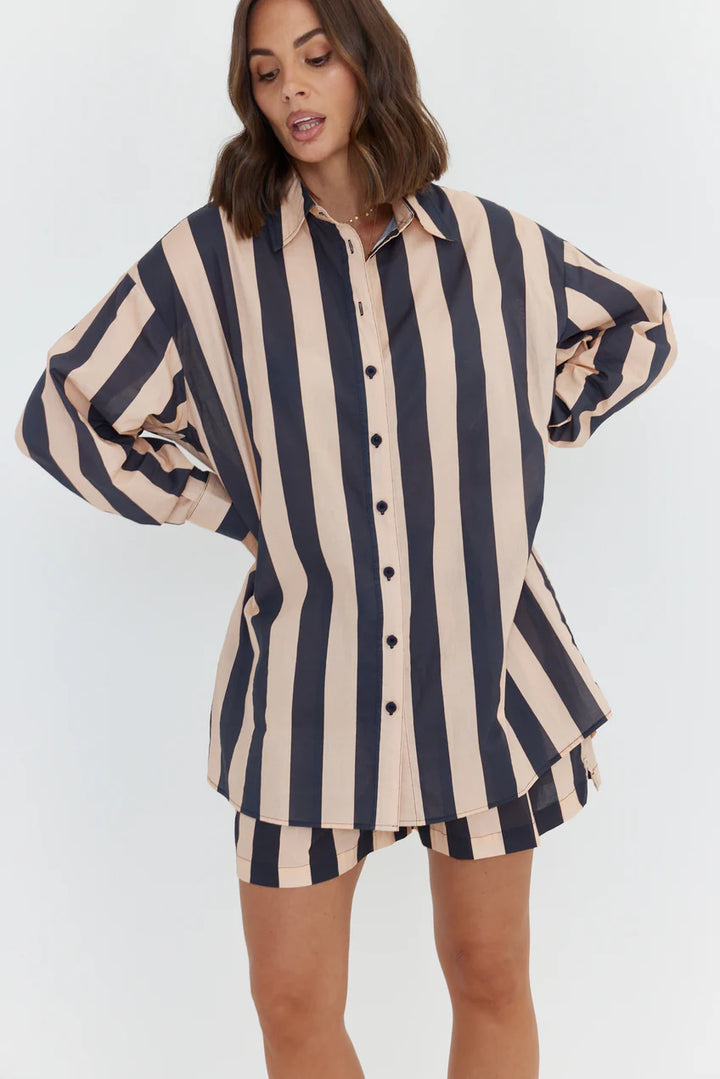 Pluto Shirt - Navy/Peach