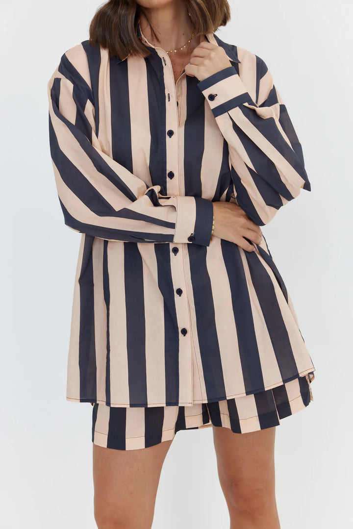 Pluto Shirt - Navy/Peach