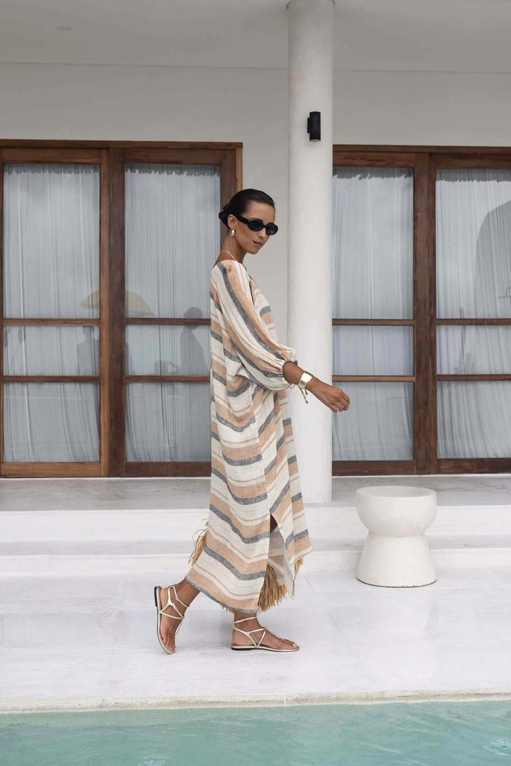 Praiano Midi Kaftan - Stripe - Chillis & More NZ