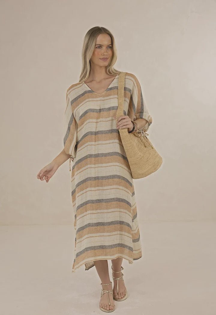 Praiano Midi Kaftan - Stripe - Chillis & More NZ