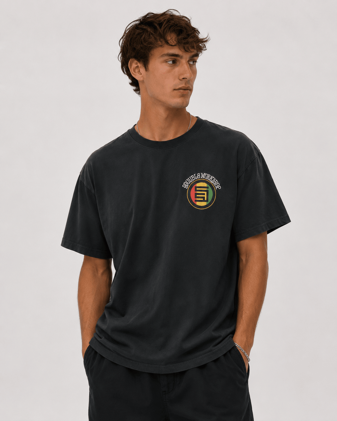 Quiet Dot T-Shirt - Overdye Black - Chillis & More NZ