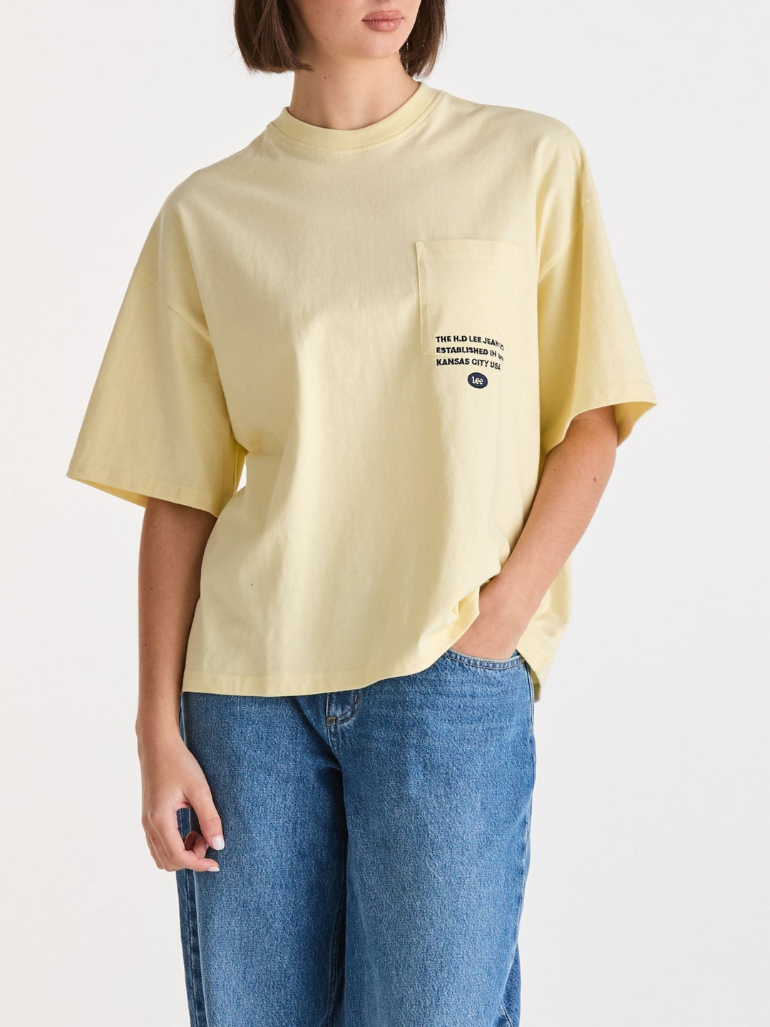 Redefined Boxy Pkt Tee - Lemon Spritz - Chillis & More NZ