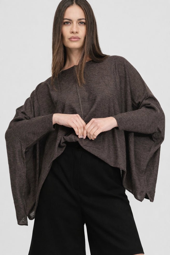 Ribbon Lucent Sweater - Chocolate - Chillis & More NZ