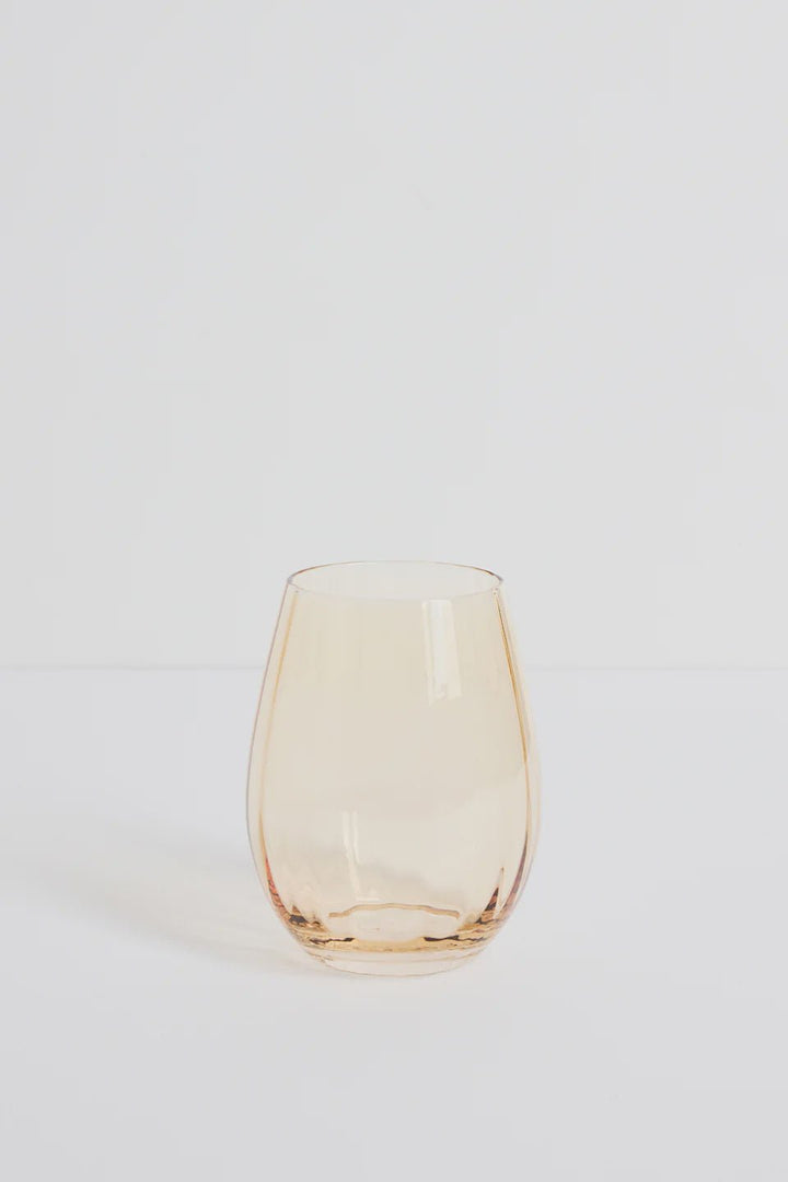 Ripple Light Amber Stemless Glass - Chillis & More NZ