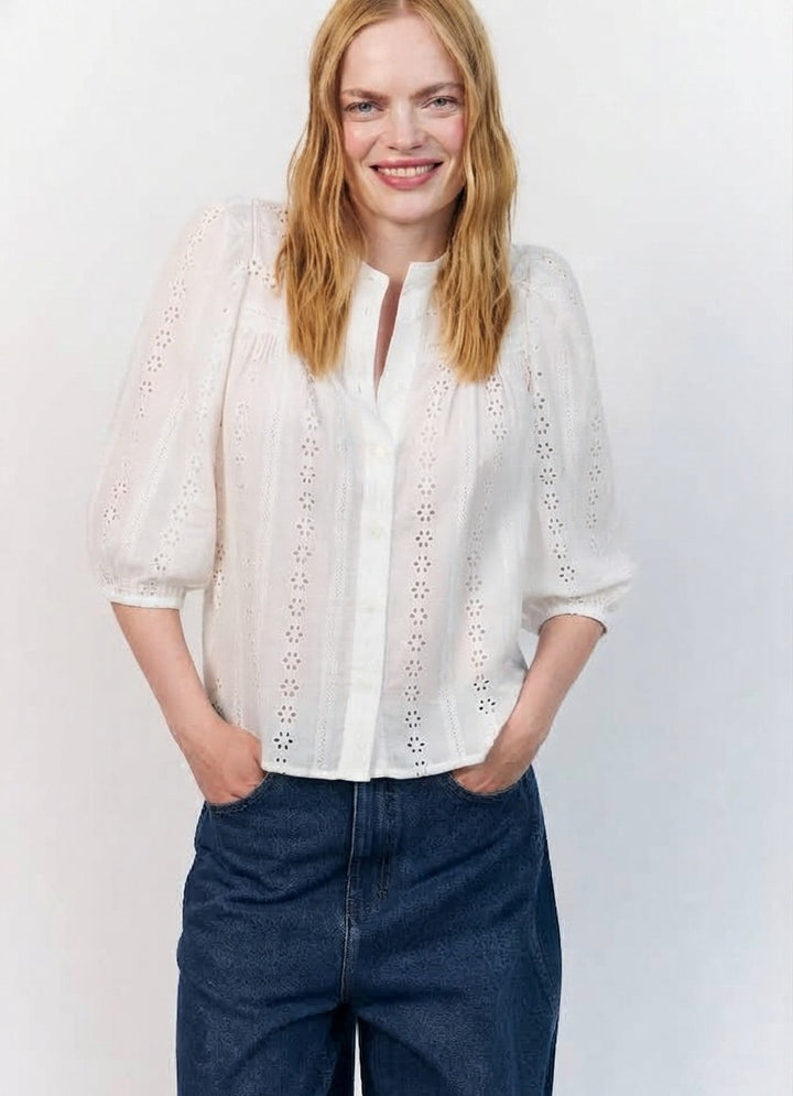 JuneLL Shirt 3/4 In White