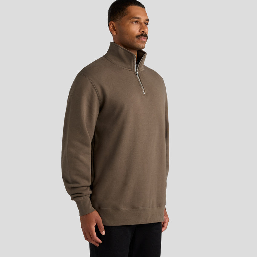 Stencil Half Zip Crew - Walnut