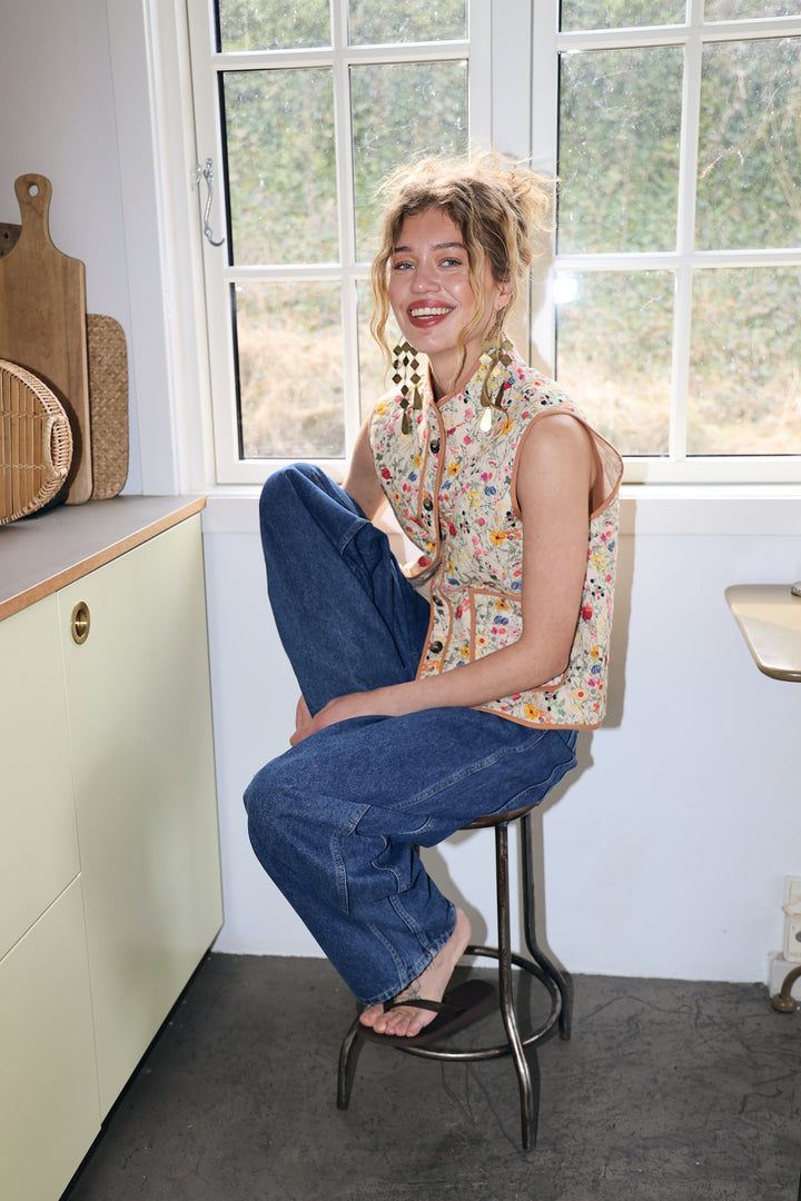 CairoLL Quilted Vest - Flower Print