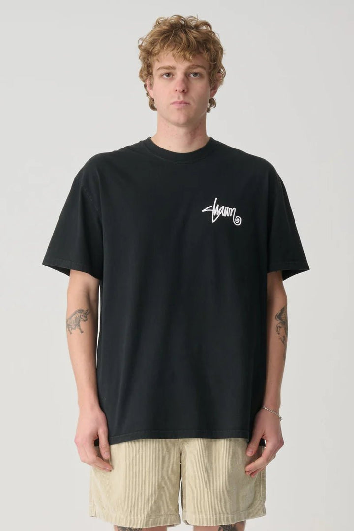 Roots Dot Tee - Washed Black - Chillis & More NZ