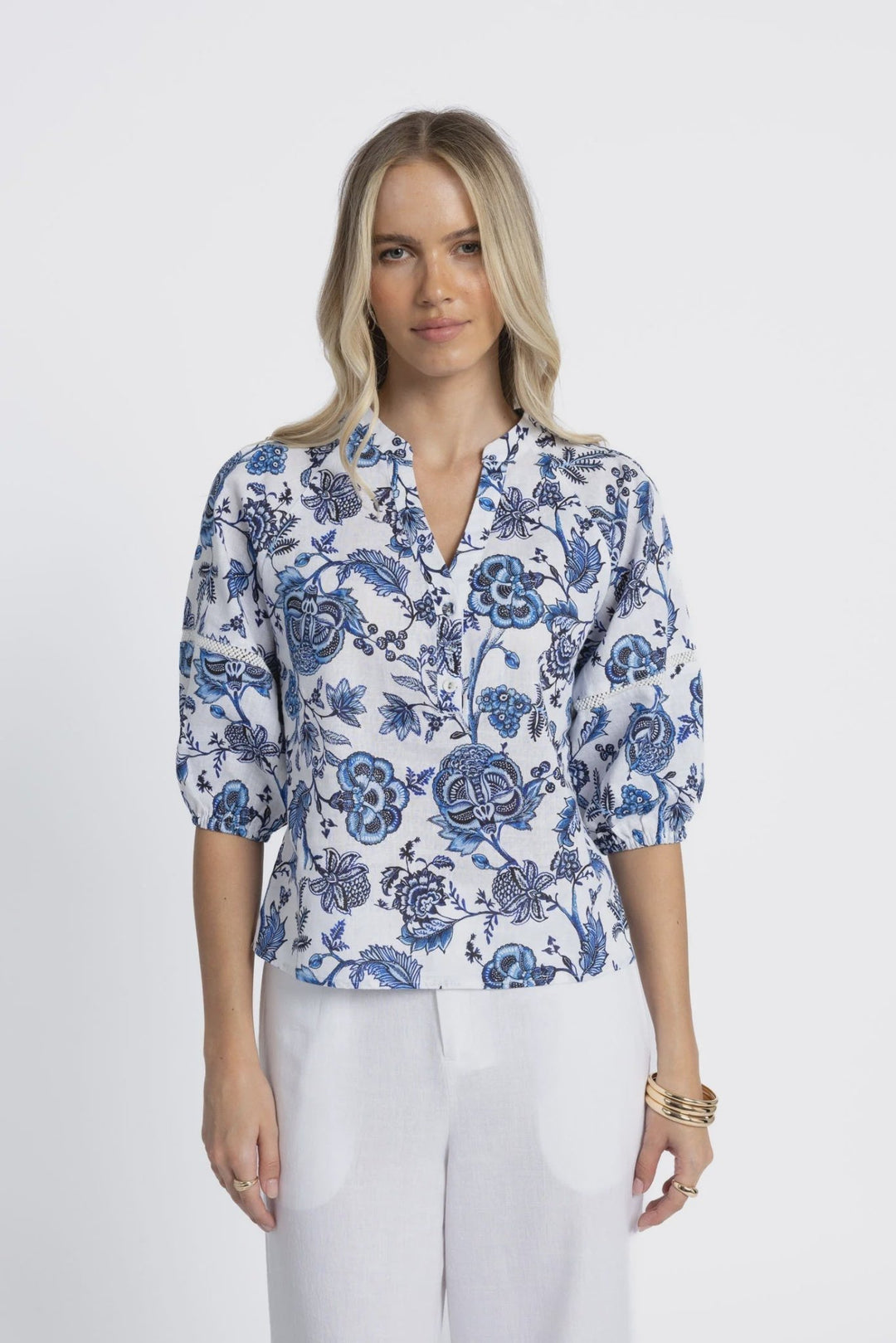 Rosa Blouse - Jardin Print - Chillis & More NZ