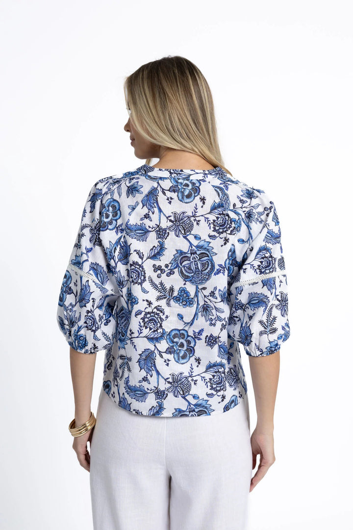 Rosa Blouse - Jardin Print - Chillis & More NZ